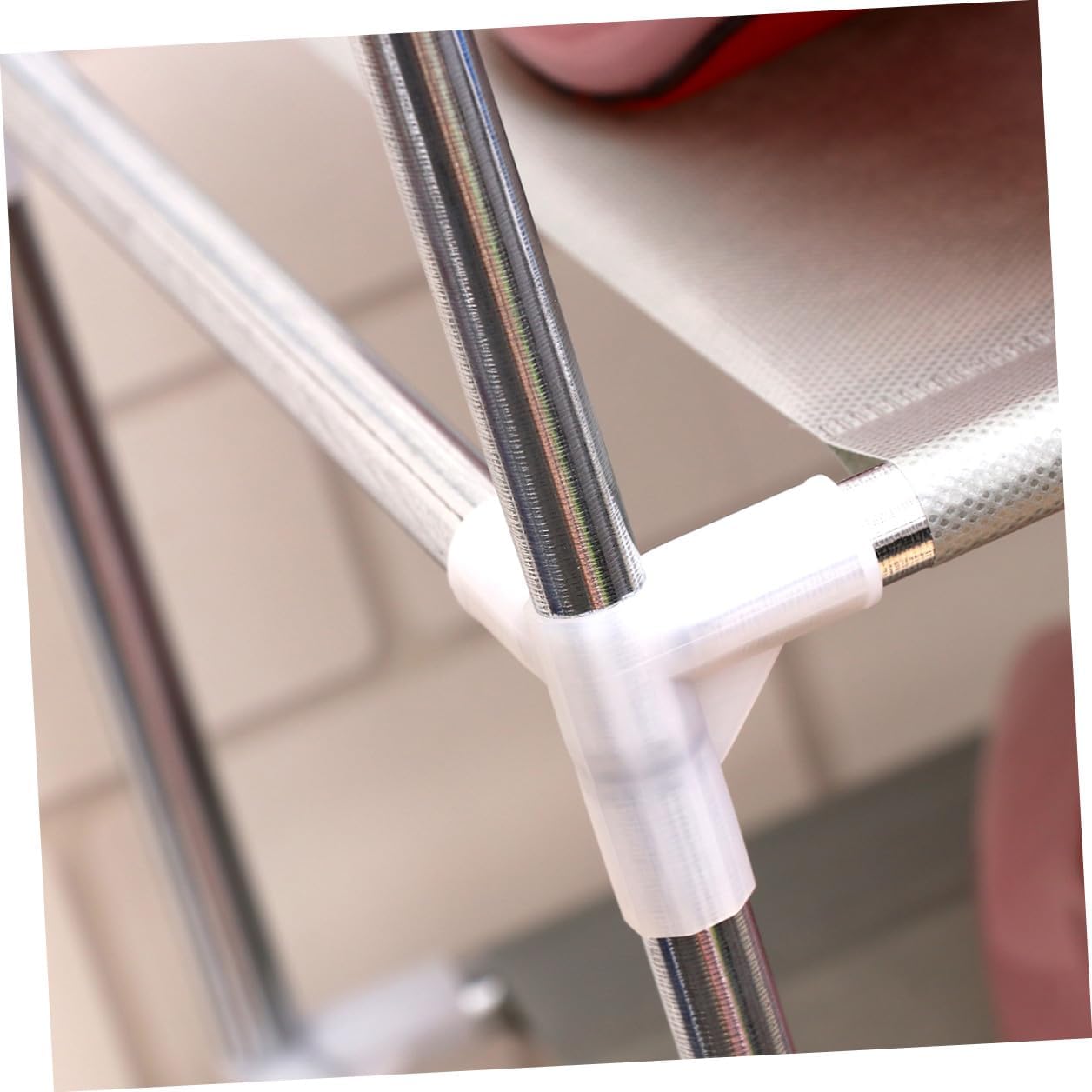 Multilayer Metal Shoe Rack with 5-Tier Iron and Fabric Shelves, Freestanding Shoe Cabinet Organizer with Handle for Home Entryway Storage