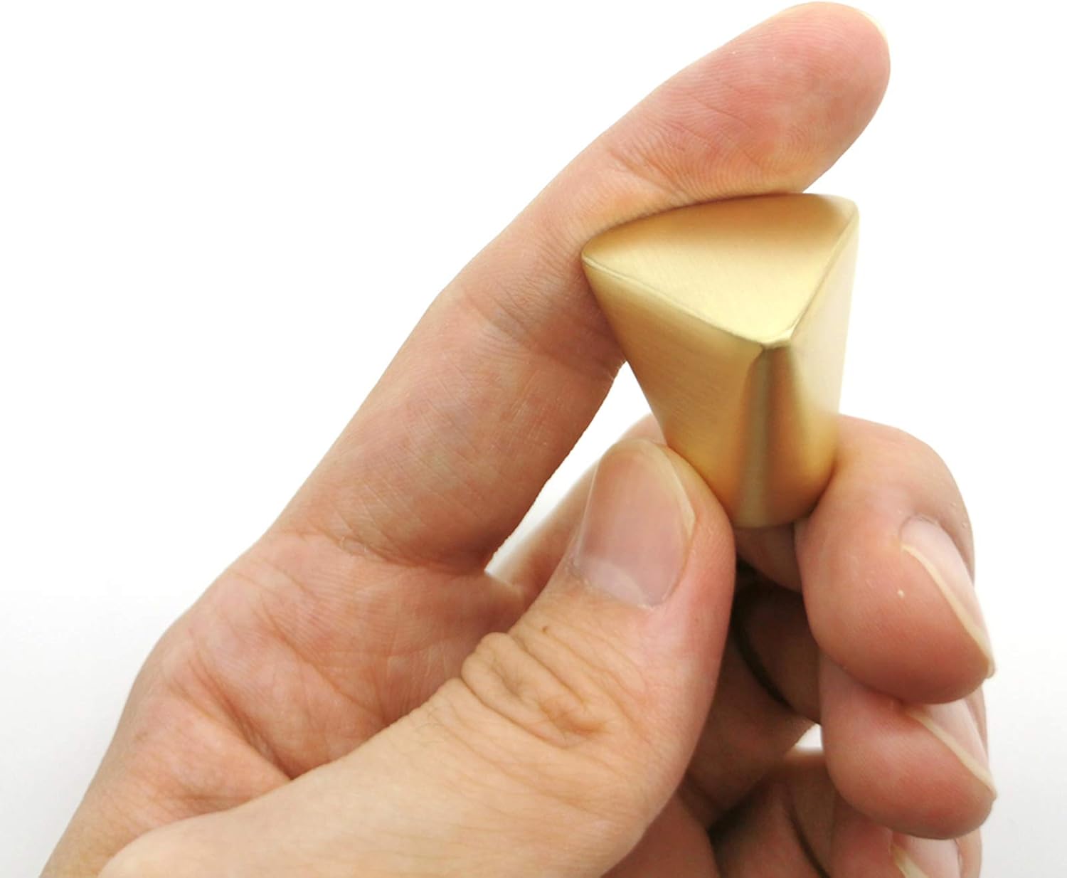 Myxekllo Gold Cabinet Knob 8 Pieces Gold Triangle knob, Brass Cabinet Dresser Drawer Knobs Hardware Handle Kitchen Cupboard Knobs Small Drawer Knobs