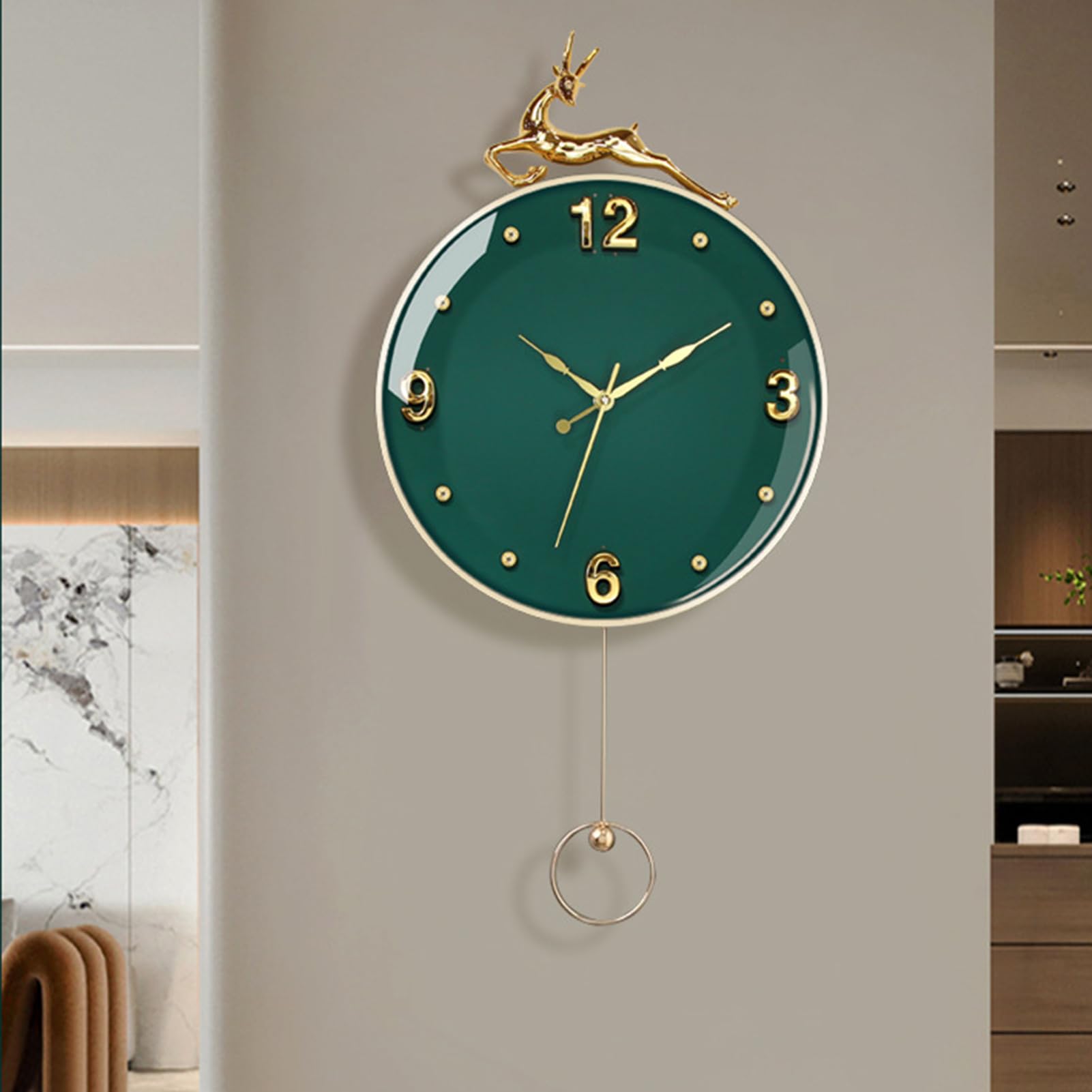 Amazon.co.jp: 壁掛け 振り子 時計 鹿の掛け時計 大型 高級 おしゃれ