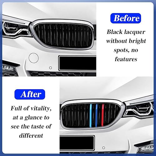 Miniatura 6 de 3 adornos de rejilla de automóvil, adornos decorativos de malla para parrilla delantera de automóvil, moldura de parrilla frontal de ABS a presión,