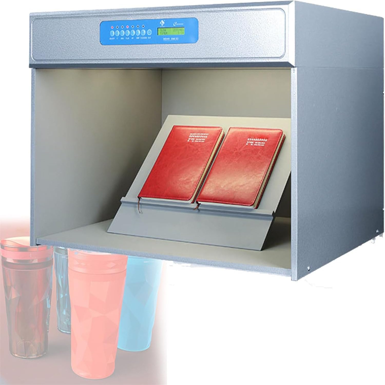 BOOZXCV Color Assessment Cabinet Led Light Box Color Matching Cabinet Color Evaluation Box with 4/5/6 Led Light Sources can Test Same Color and Different Spectra 45°grandstand (6lights)