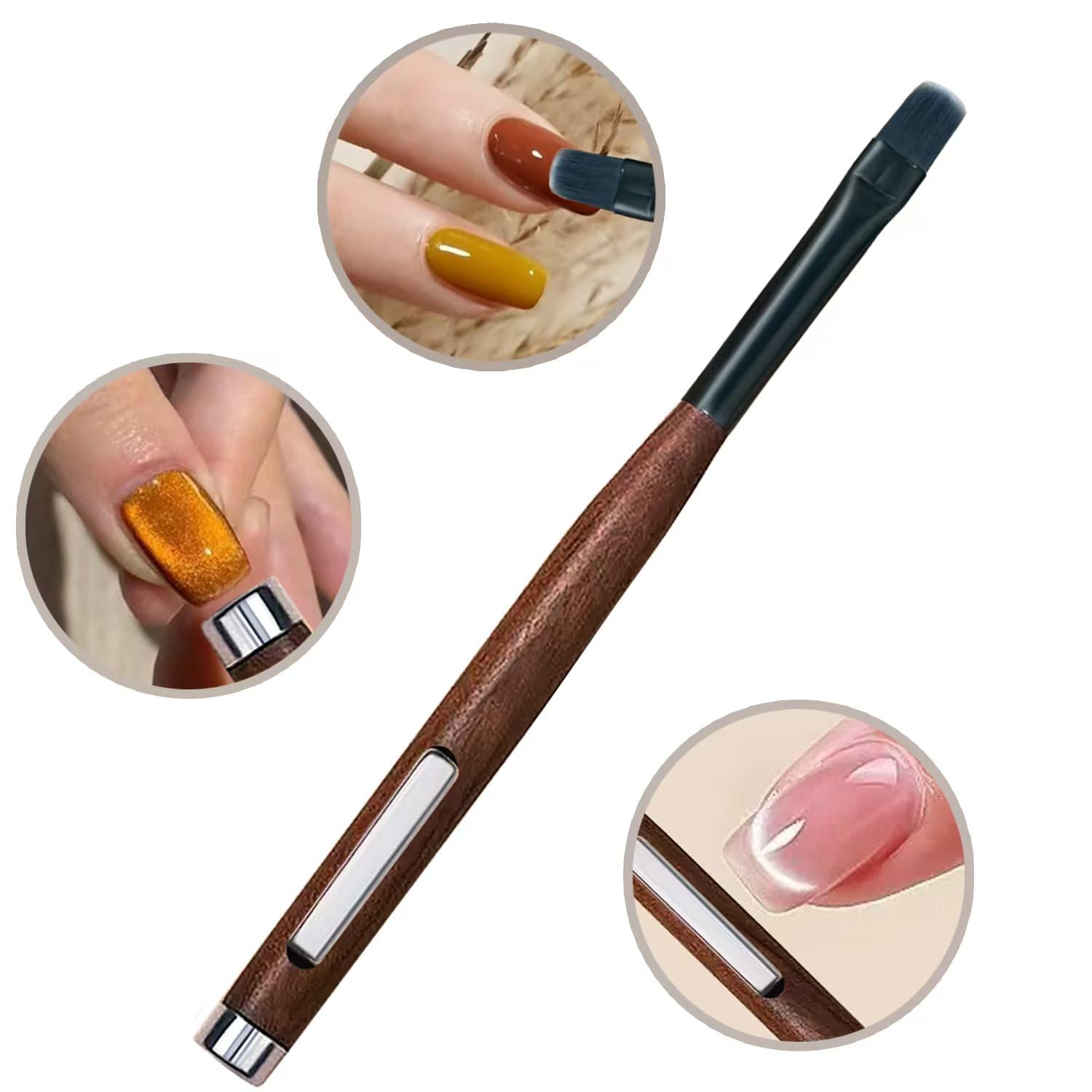 3-in-1 Cat Eye Nail Brush with Built-In Magnet, Magnetic Nail Art Tool for Gel Polish, Flat Gel Brush for Cat Eye Gel Effects, Galaxy Nail Art Design and Manicure image 3