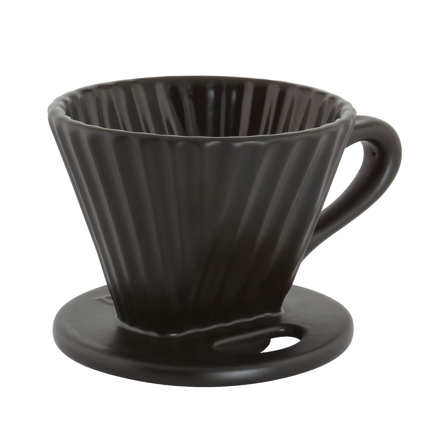"Lotus ceramic pour over coffee dripper, 8 ounces (Matte Black)