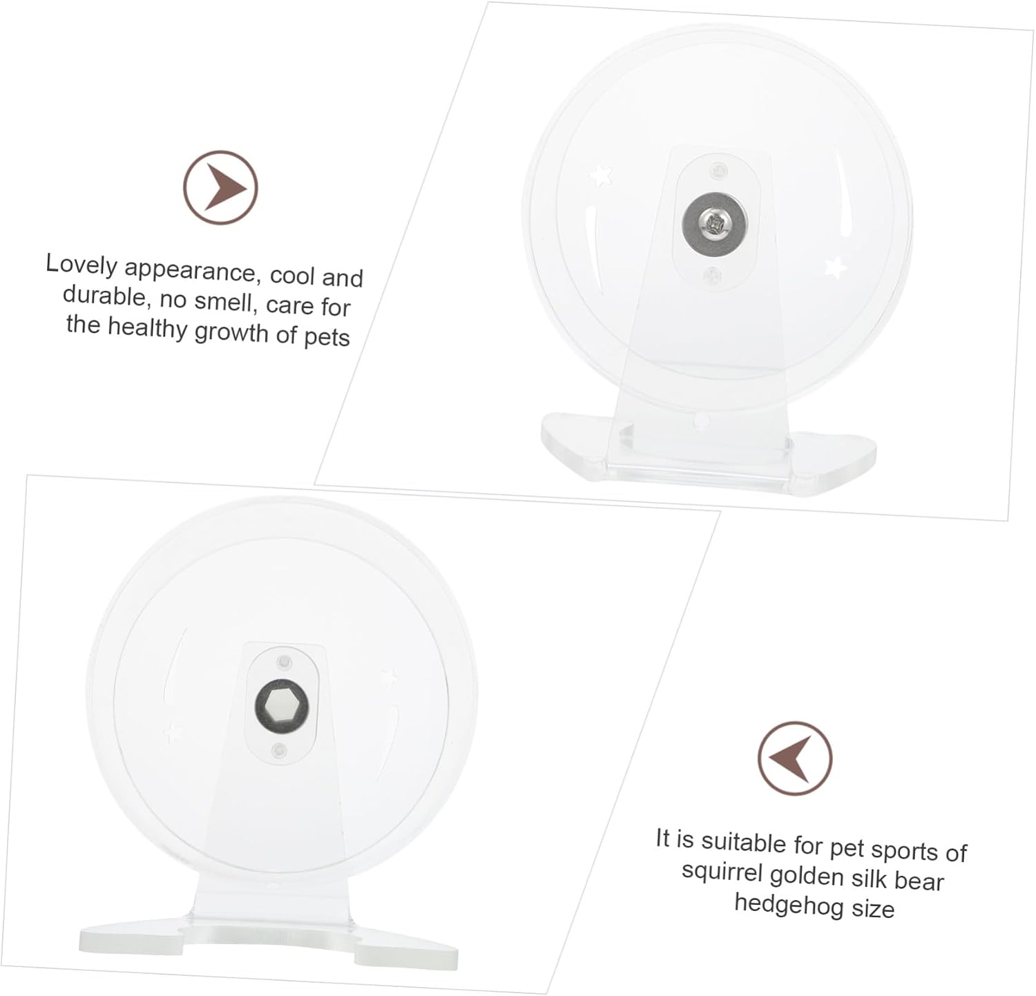 Silent Hamster Exercise Wheel with Stand Small Animal Running Wheel for Squirrels Hedgehogs Mice Quiet Workout for Healthy Pet Activity