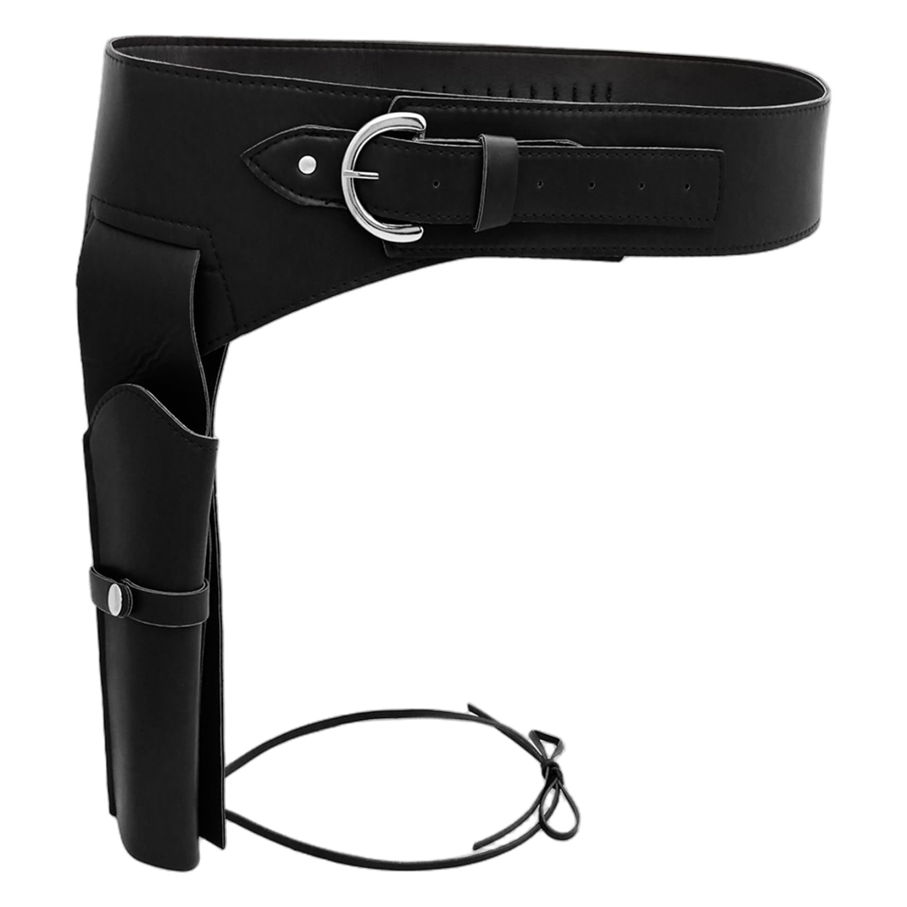 Cowboy-Holster, Leder-Cowboy-Waffengürtel, Verstellbarer Western-Waffengürtel für Cosplay, Maskerade, Party, Schwarz – Western