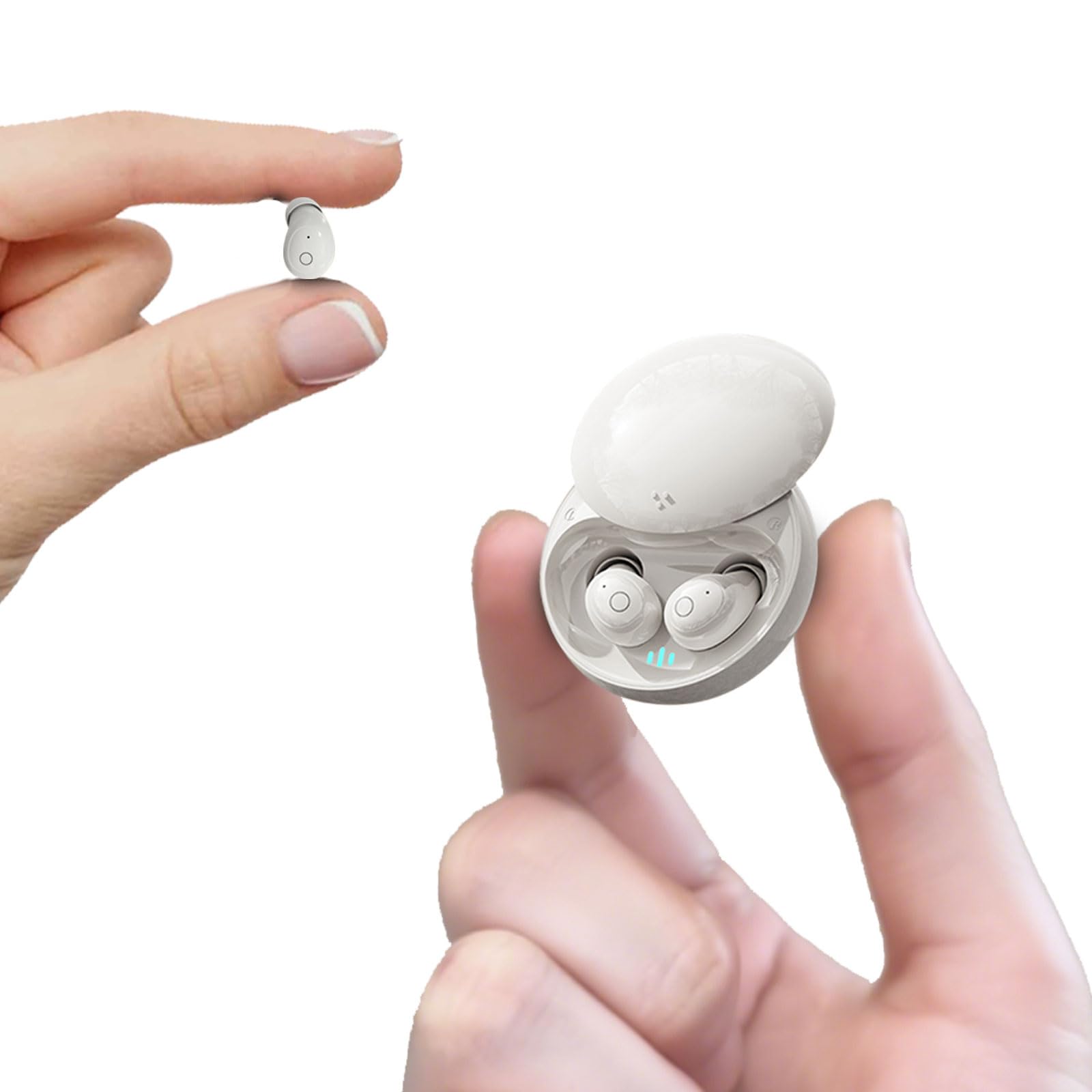 Yihou Mini auriculares invisibles pequeños inalámbricos de punta blanca para orejas pequeñas, canales de oídos, para mujeres, para dormir de lado, microauriculares ocultos discretos para el trabajo