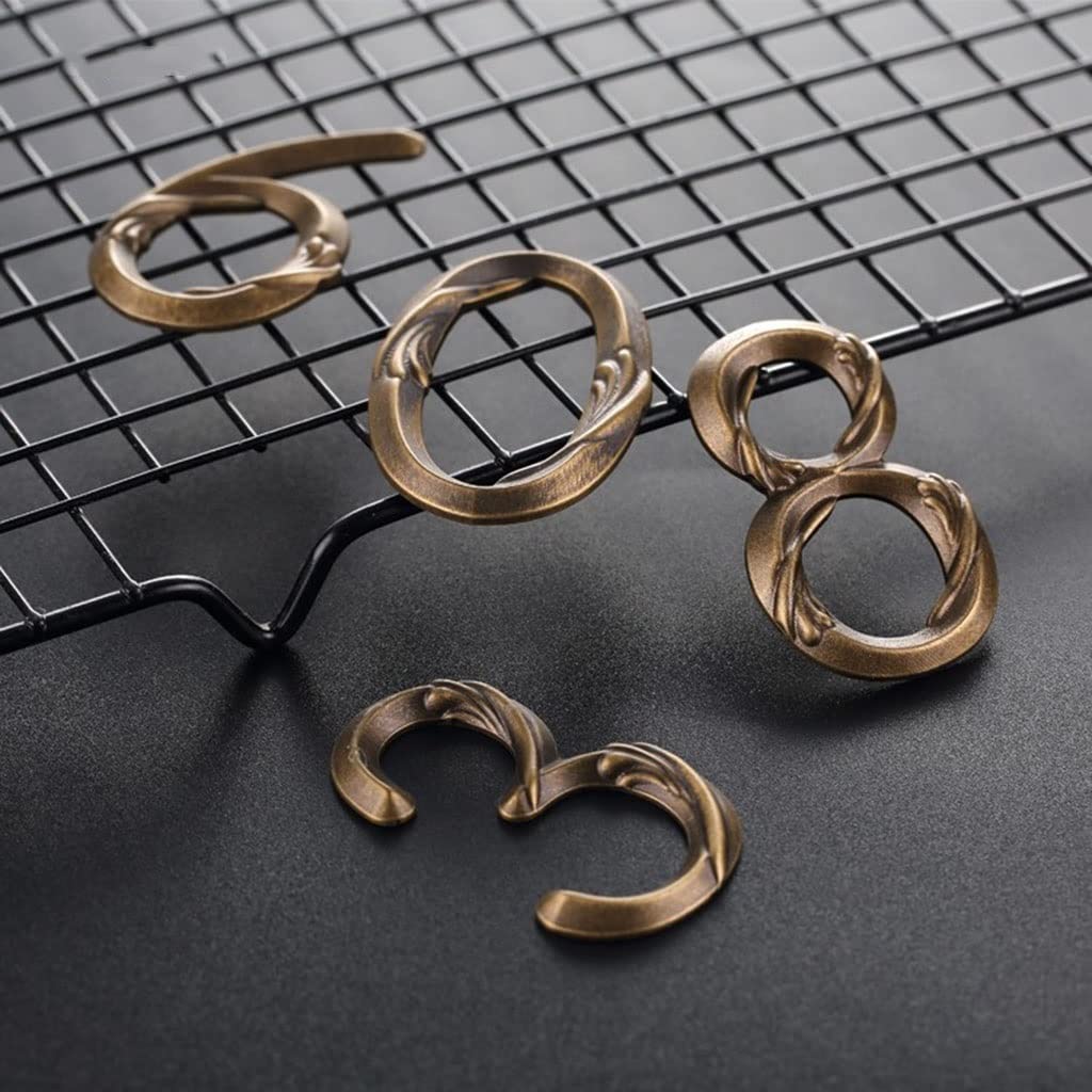 Números de casa, números de puerta de entrada, número de casa con patrón desgastado de latón del 0 al 9, número de metal for habitación de hotel con dirección exterior, 1 pieza(2)