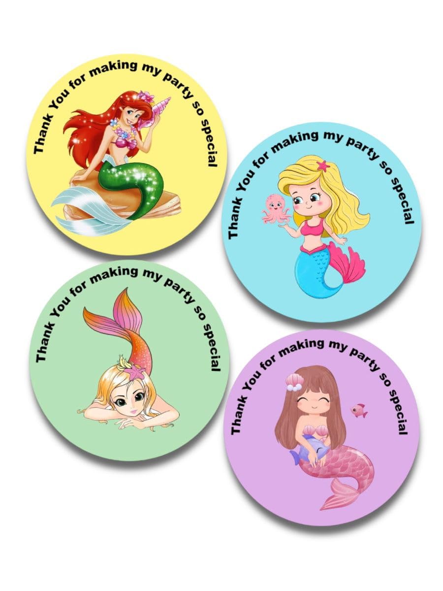 Le Delite Paper Mermaid Theme Thank You Party Stickers, 40 Count, 2 Inches, Round, 4 Unique Designs (B0CG9QY8YP) Amazon Price History, Amazon Price Tracker