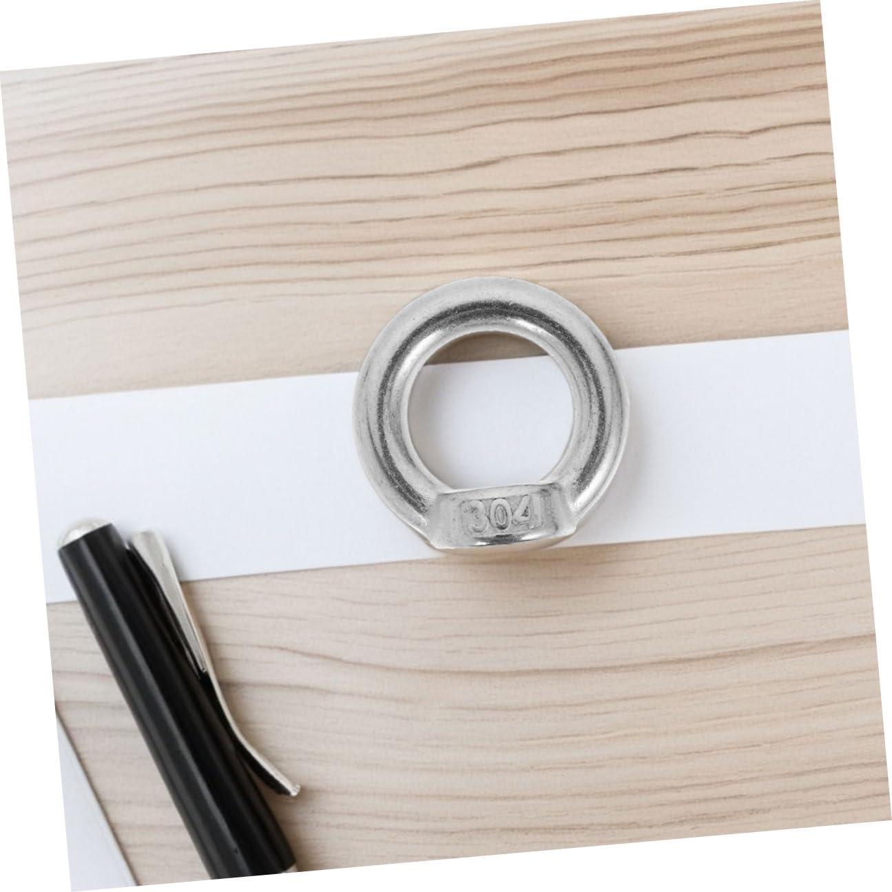 TIDTALEO 8pcs M8 304 Stainless Steel Eye Nuts Threaded Nut for Lifting Marine Rigging Hardware Heavy Duty Ring Fasteners for Boats and Rescue Applications