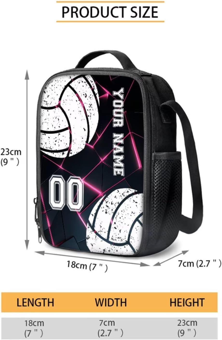 Suobstales Custom Volleyball Print 4 in 1 Backpack Set Bagpack and Lunch Bag Pencil Case Water Bottle Sleeve for Boys Girls Purple Geometric Gradient Large Capacity Schoolbag Bookbag Casual Daypack
