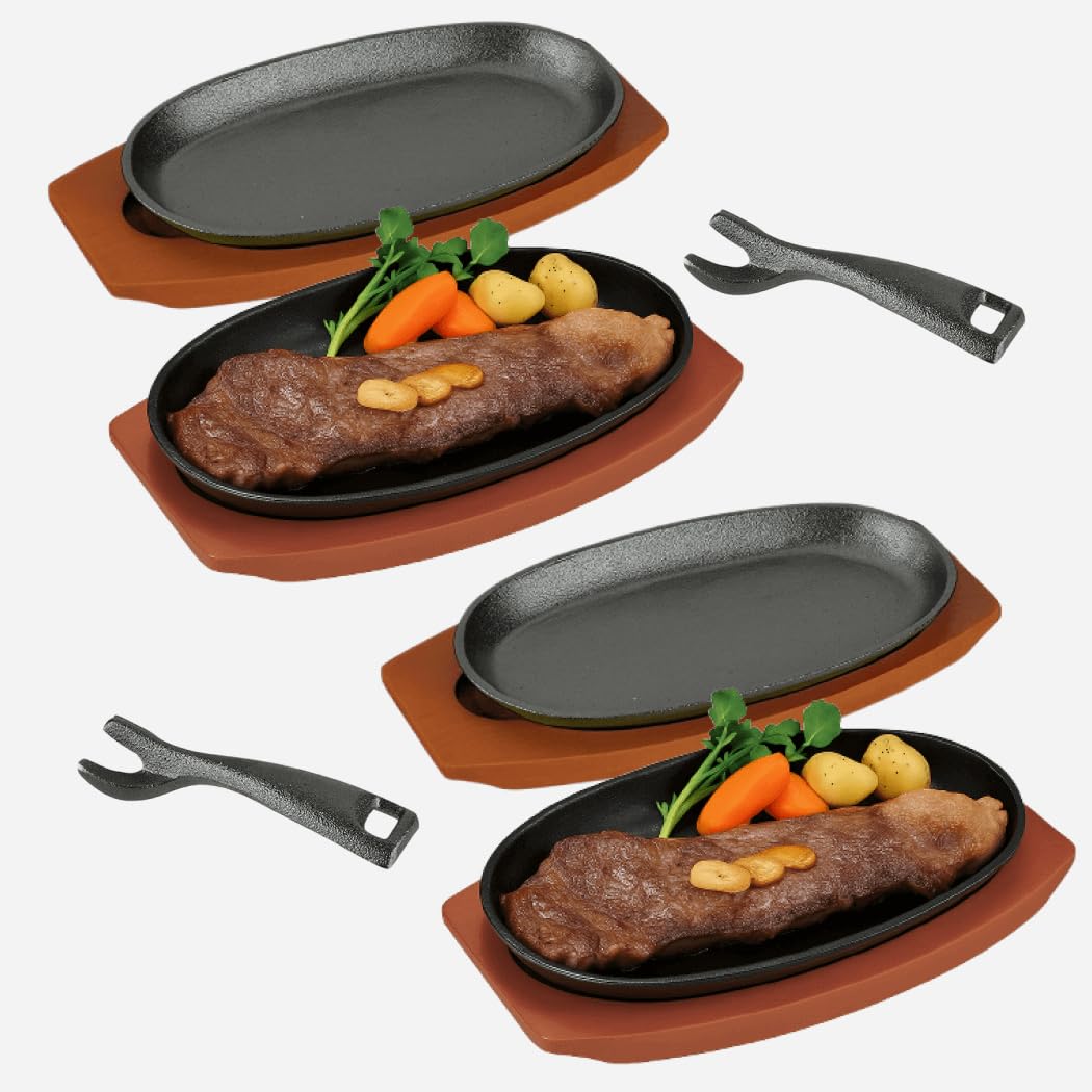 Amazon.com: JapanBargain, Set of 2 Sizzling Steak Plates with