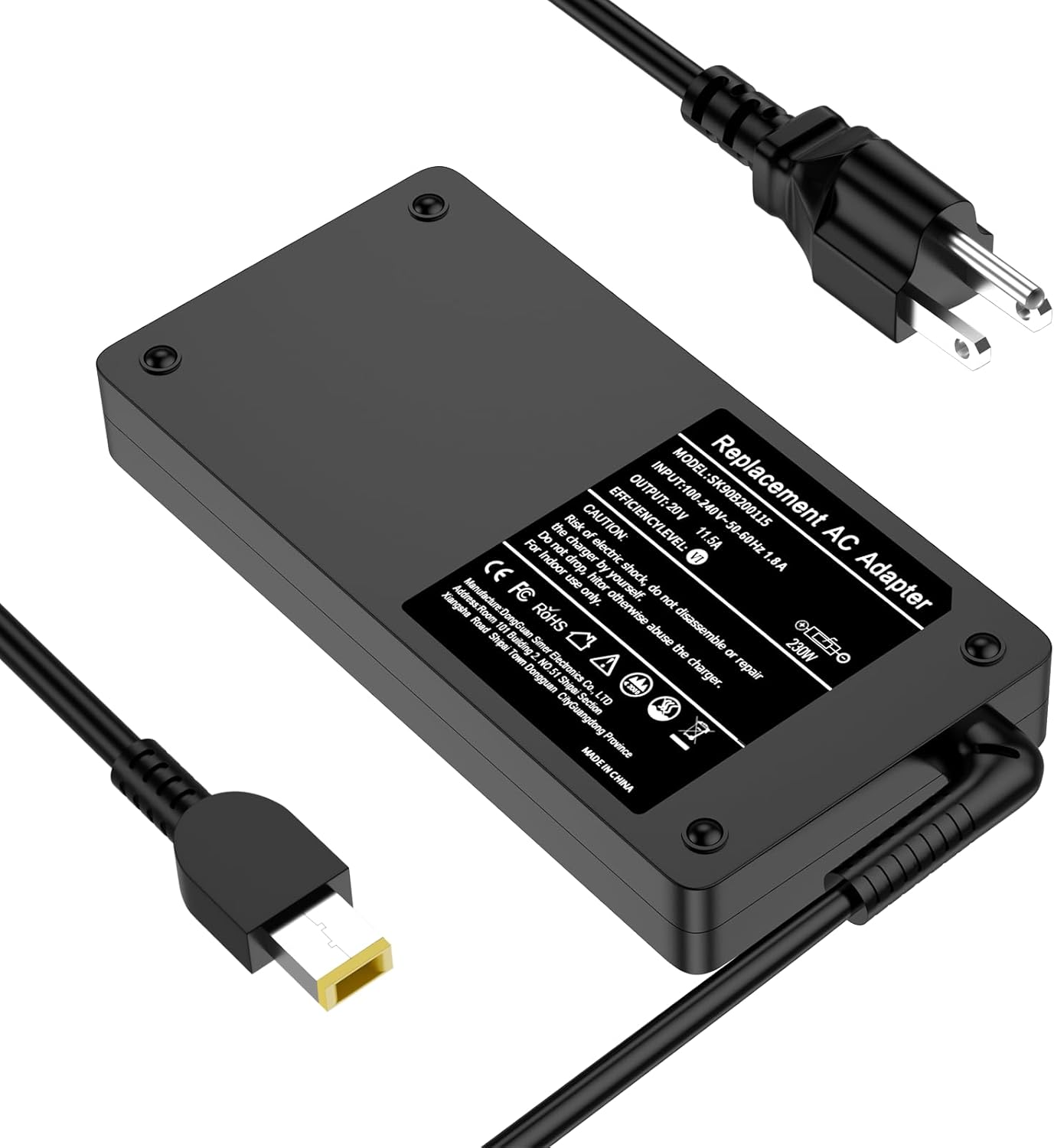 TSKYBEAR 230W Laptop Charger,Compatible with Lenovo 230W WA Adapter Legion Y740 Y730 Y540 Y920 Y545 Y540-17IRH THINKPAD P53 P52 P73 P51 P50s P71 Legion 5 5Pro 7 5P C7 S7 5-17IMH05H Power Cord