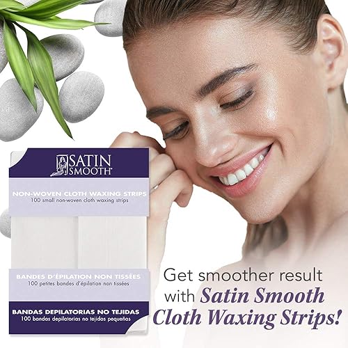 Miniatura 7 de Satin Smooth Tiras grandes de cera de tela no tejida, 100 unidades