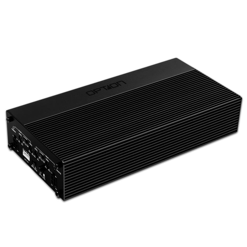 OPTION AIR-D4 4-Kanal Verstärker – Class-D Endstufe mit 4x 100/165 WRMS (2/4 Ohm) - 2x 330 WRMS (4 Ohm) - High Level In - inkl. Remote-Pegelregler