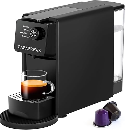 CASABREWS CM7036E - Máquina de café espresso para cápsulas Nespresso, cafetera compacta de 20 bares con tanque de agua extraíble de 21 onzas y 4