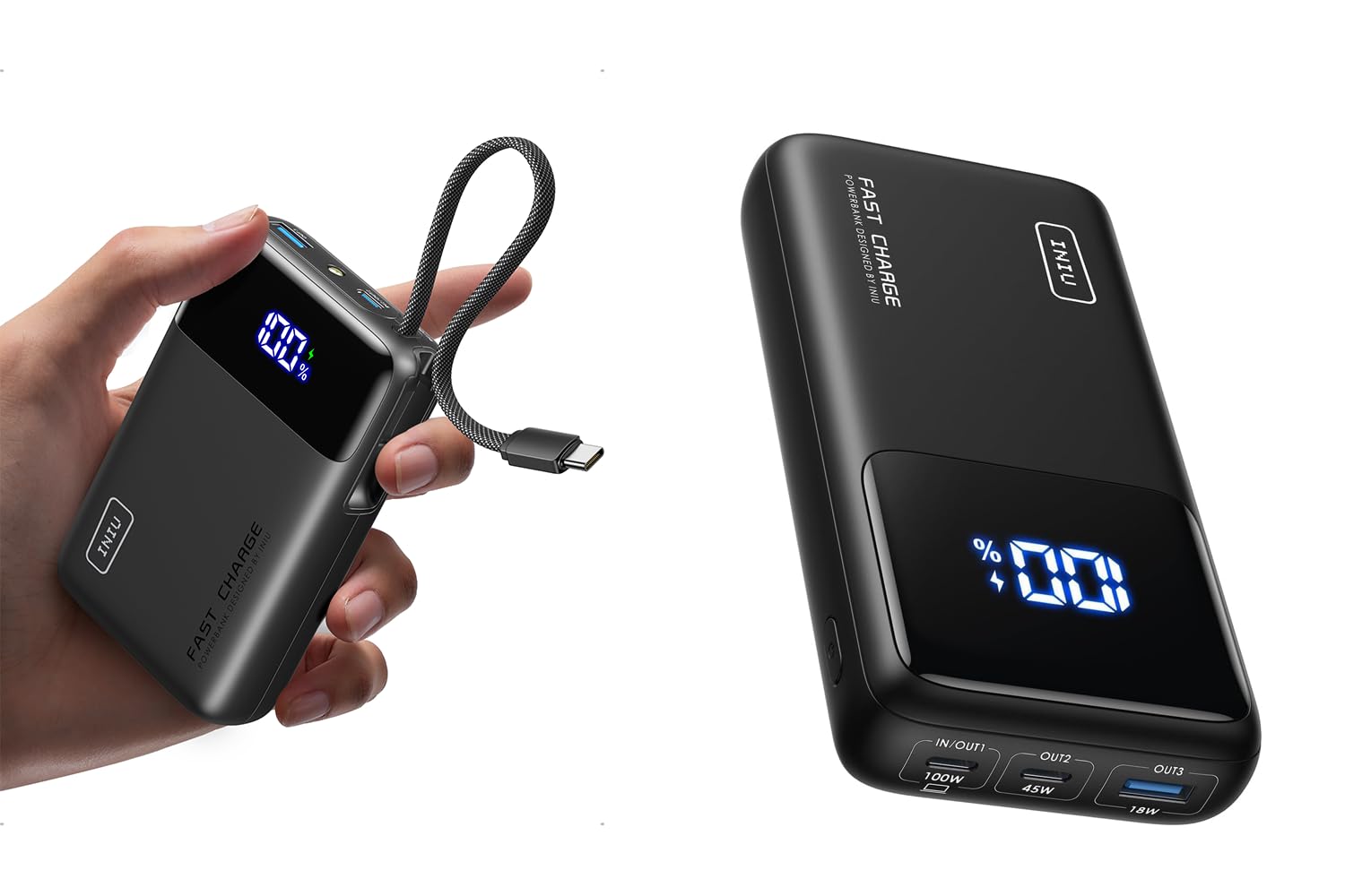 INIU 45W 20000mah Power Bank & INIU Laptop Power Bank 25000mAh 100W