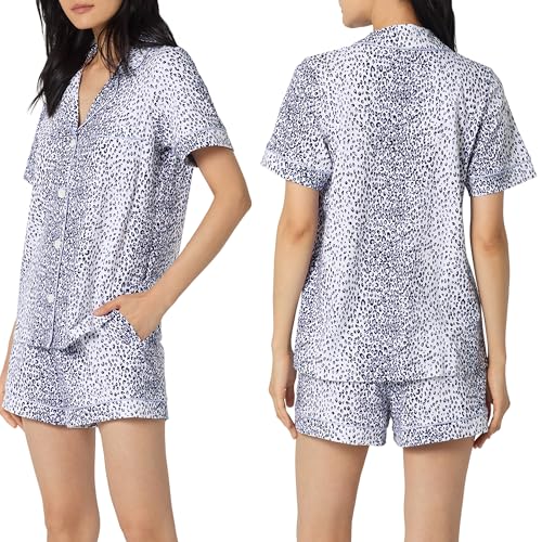 Image of Bed Head PJs Womens Matching Pajamas - Soft Organic Short Sleeve Button Down PJ Shirt & Shorts Set - Sleepwear & Loungewear
