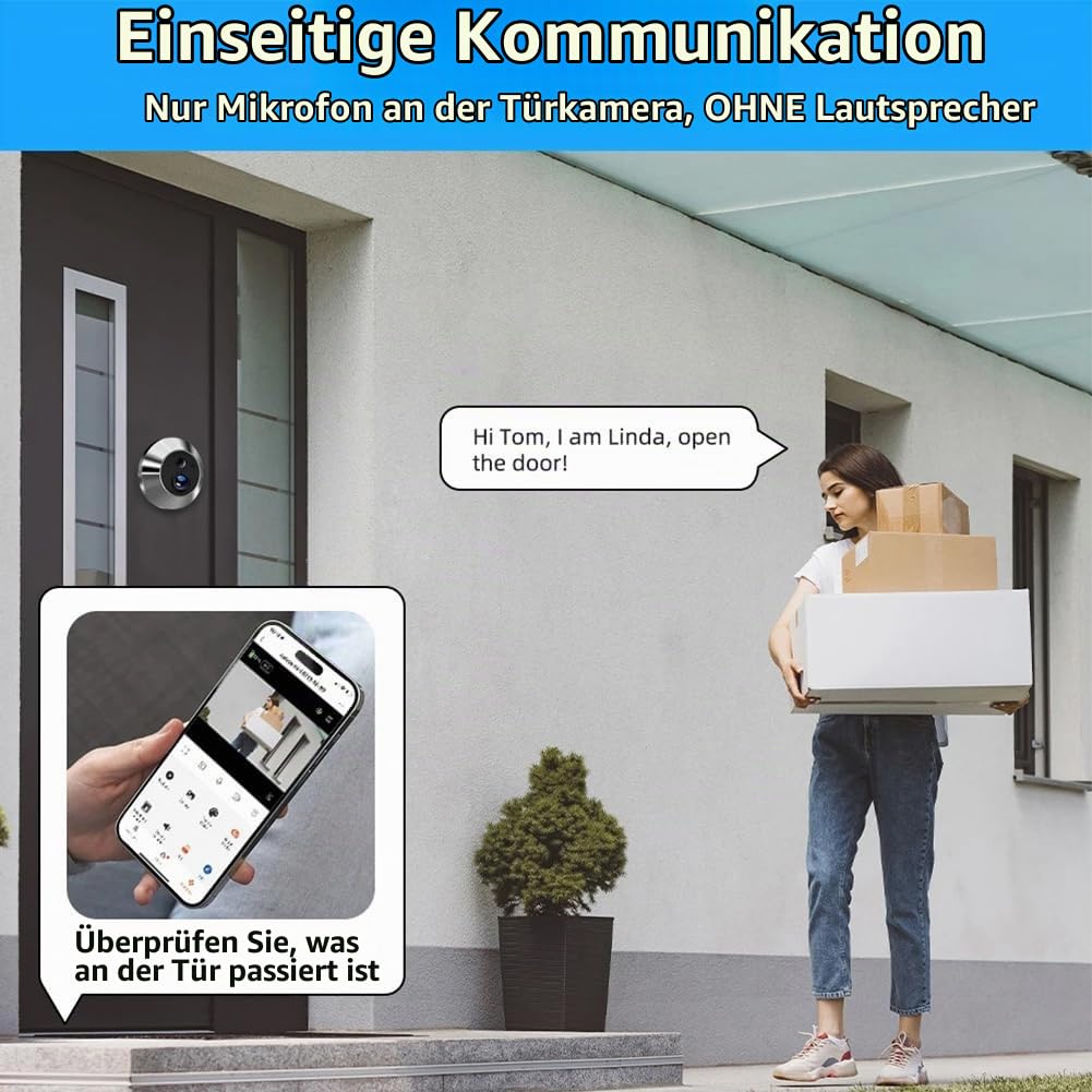 Digitale Türspion-Kamera mit 10,9 cm Farbmonitor, 1080P Nacht, PIR-Bewegungssensor, kabelloser WLAN-Viewer für die Sicherheit zu Hause