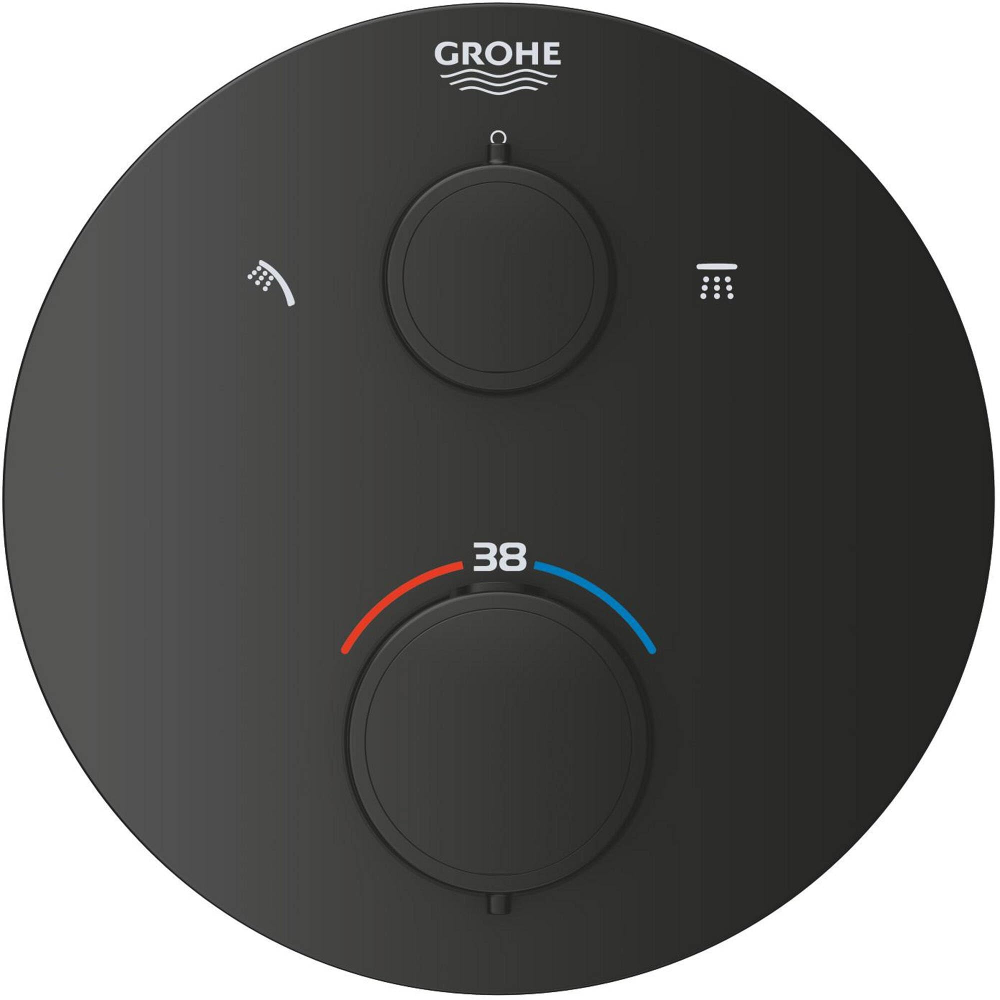 Grohe Precision Thm Ri + Trim Shower Rd Zestaw Prysznicowy, Mat Czarny, 25 x 50,2 x 96 cm; 6,37 kg