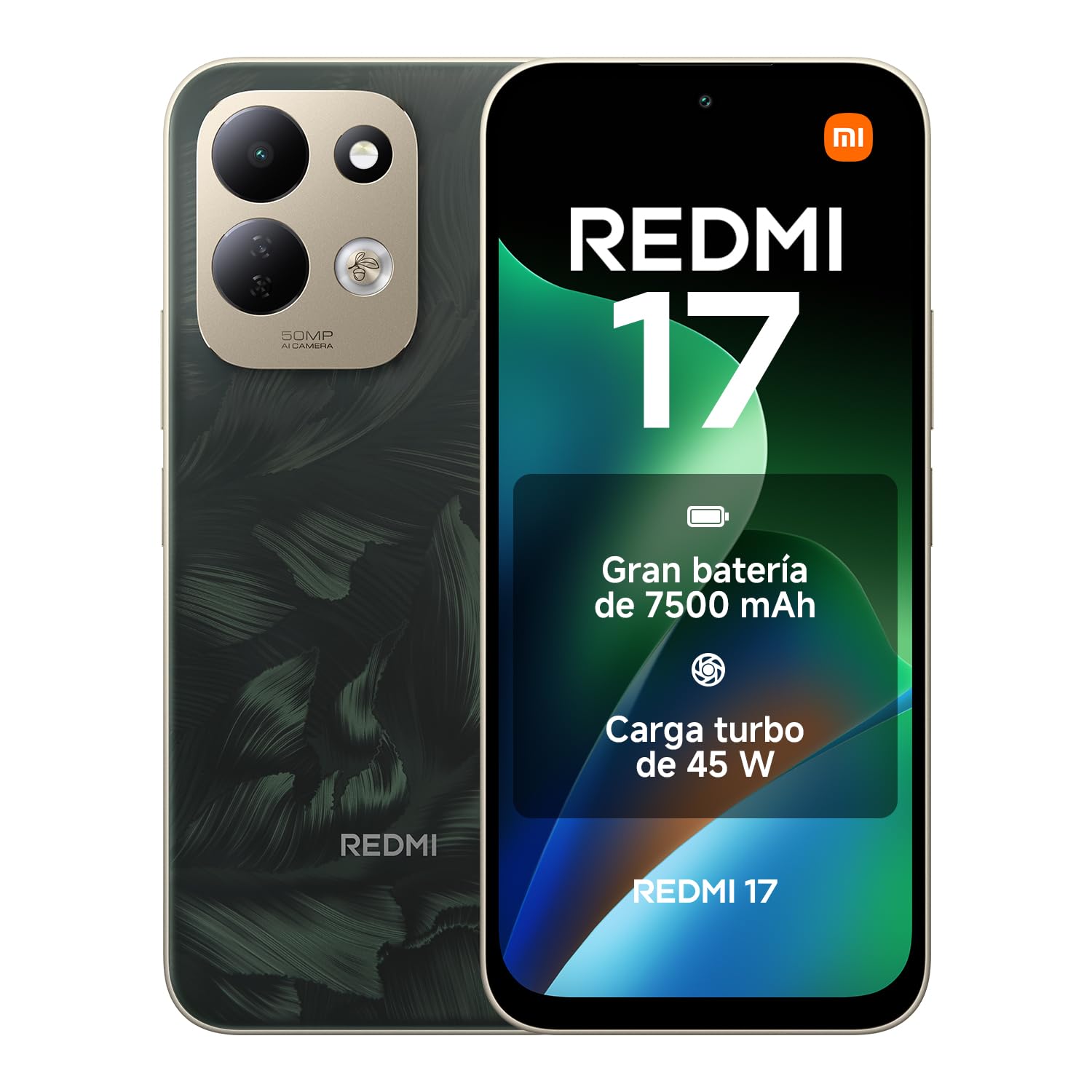 REDMI 17, 4+128GB, Verde Roble, 7500mAh, Carga 45 W