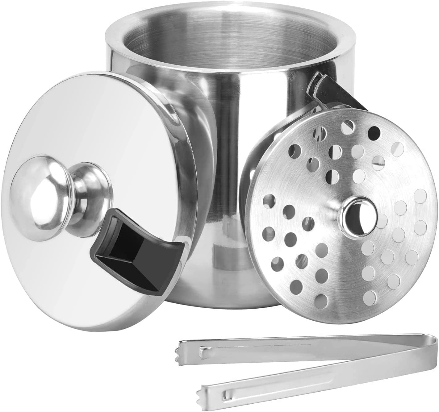 Amazon｜アイスペール 溶けない アイスバケットステンレス 氷入れ 二重構造 真空断熱 (2L/3L)大容量 ハンドルとフタ付 保冷用