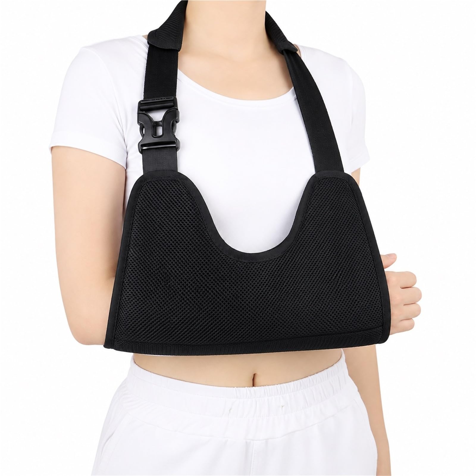 Cabestrillo para Brazo de Malla Transpirable e Inmovilizador de Hombro con Correas Ajustables para Lesiones de Manguito Rotador y Fracturas para Hombre y Mujer