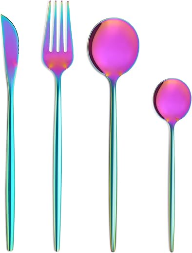 Bestdin - Set di posate per 6 persone, 30 pezzi in acciaio...