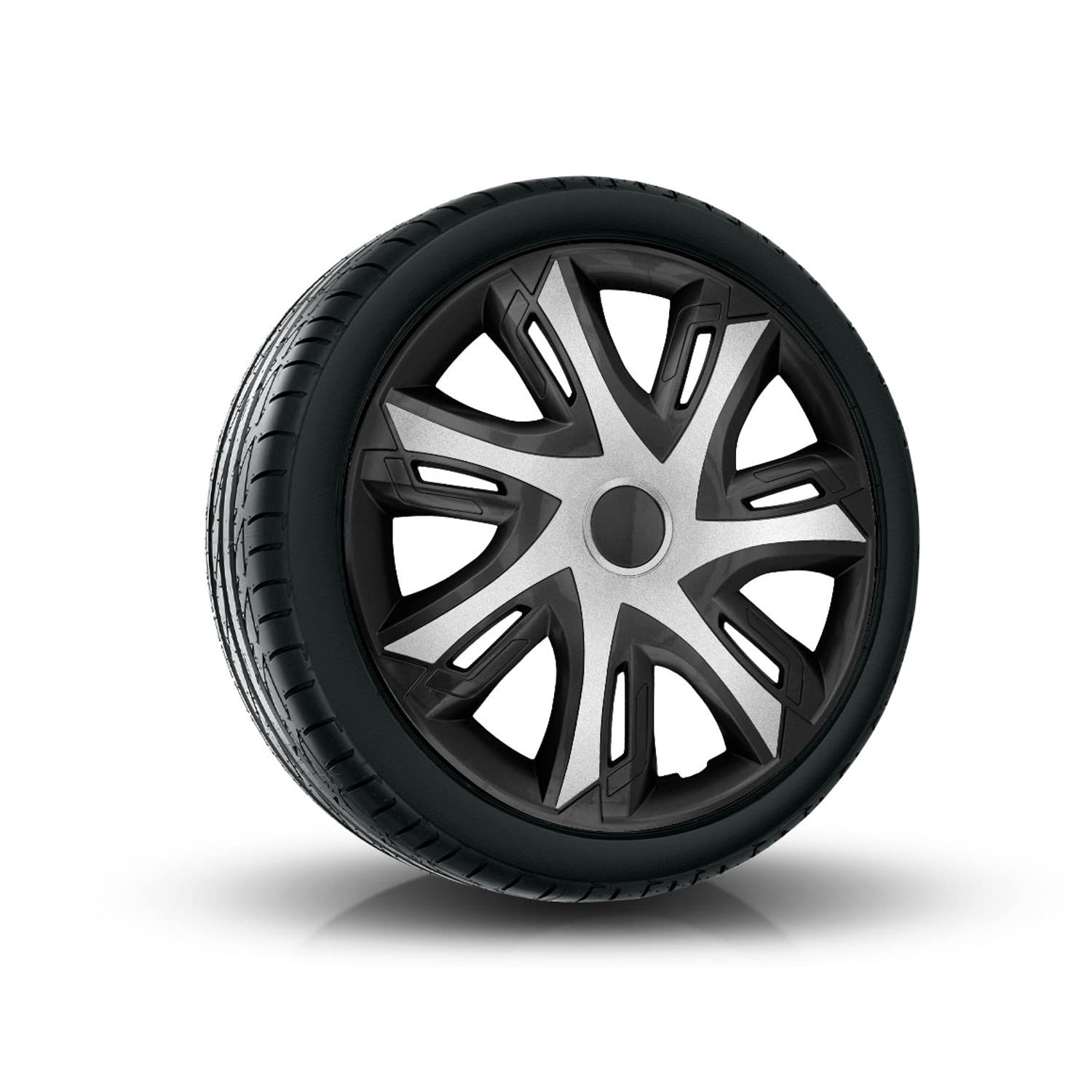 Tapacubos NRM N-Power 15" Pulgadas 4 Unidades (Negro/Plata)