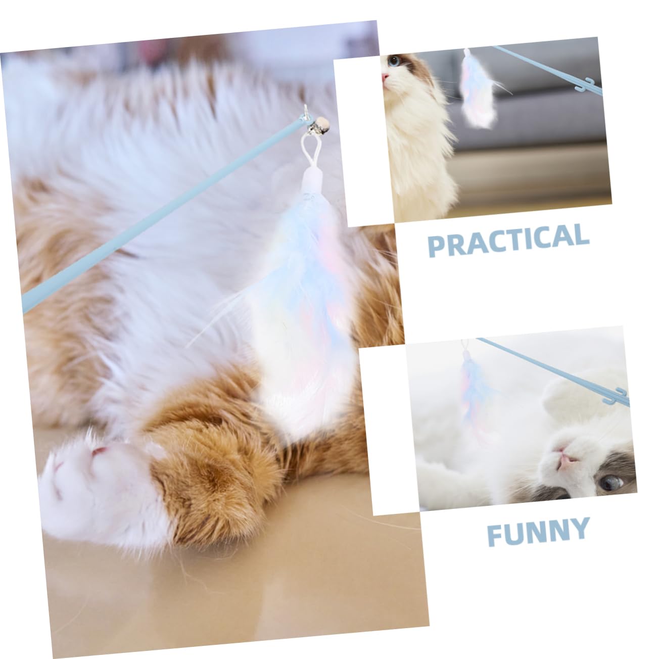 Sosoport 16pièces Jouets Interactifs pour Chats à Plumes avec Poignée Cactus Jouets De Teasing Autonome pour Chats Intérieur