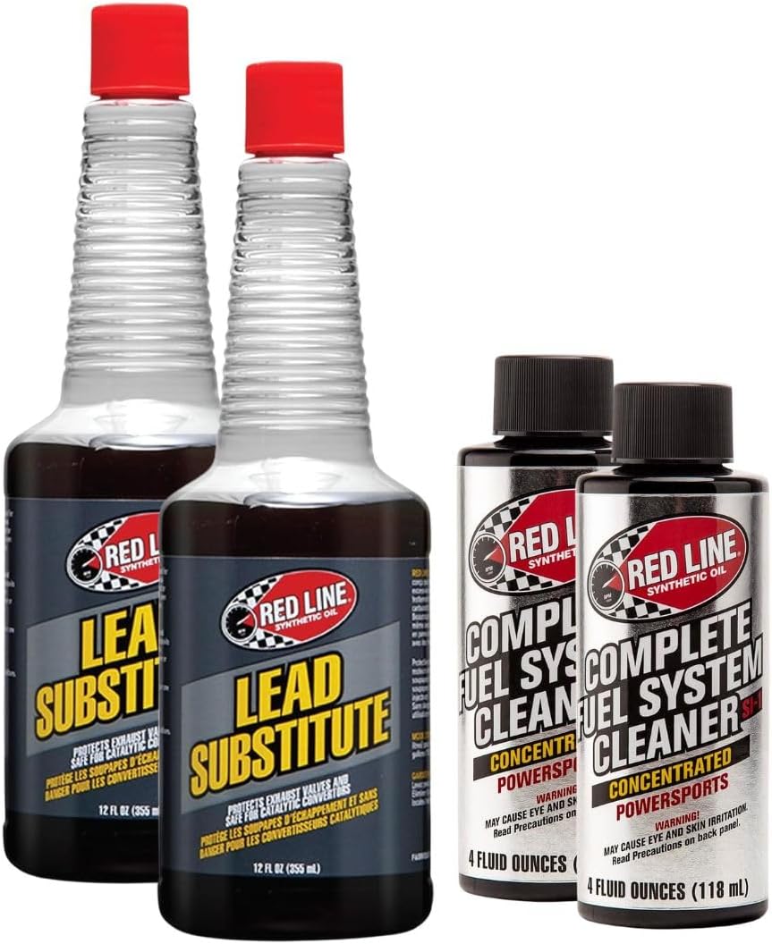 Red Line Powersports Fuel Protection Bundle | Complete Fuel System Cleaner & Lead Substitute | Fuel Injector Cleaner, Valve Protection & Octane Booster Treatment - 2 Pack