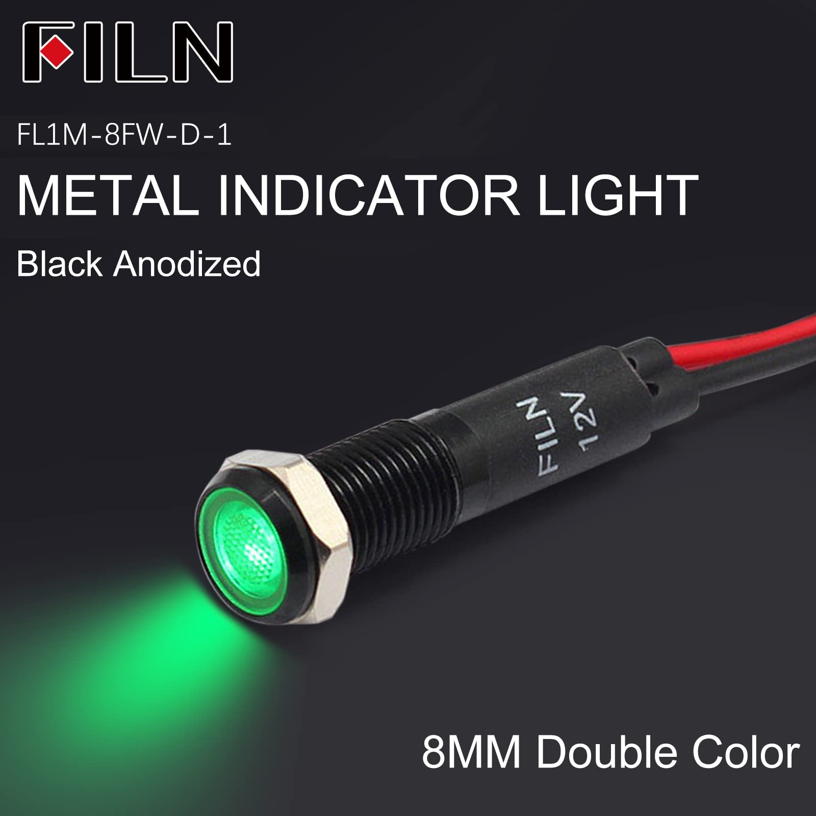 8mm 12V LED Indicatori Di Pannello Di Controllo Luce Di Segnalazione Di Avviso 5 Colori~p116597424 - Foto 3