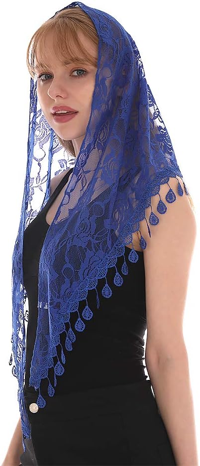 LMVERNA Lace Infinity Veil Mantilla Catholic Church Head Covering Latin Mass