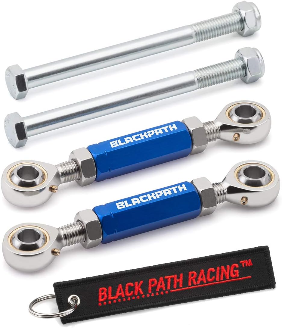 BlackPath - Fits Suzuki Adjustable 0-4" Lowering Link Kit GSX1300R Hayabusa + SV650 Motorcycle Rear Drop Links (Black) T6 Billet