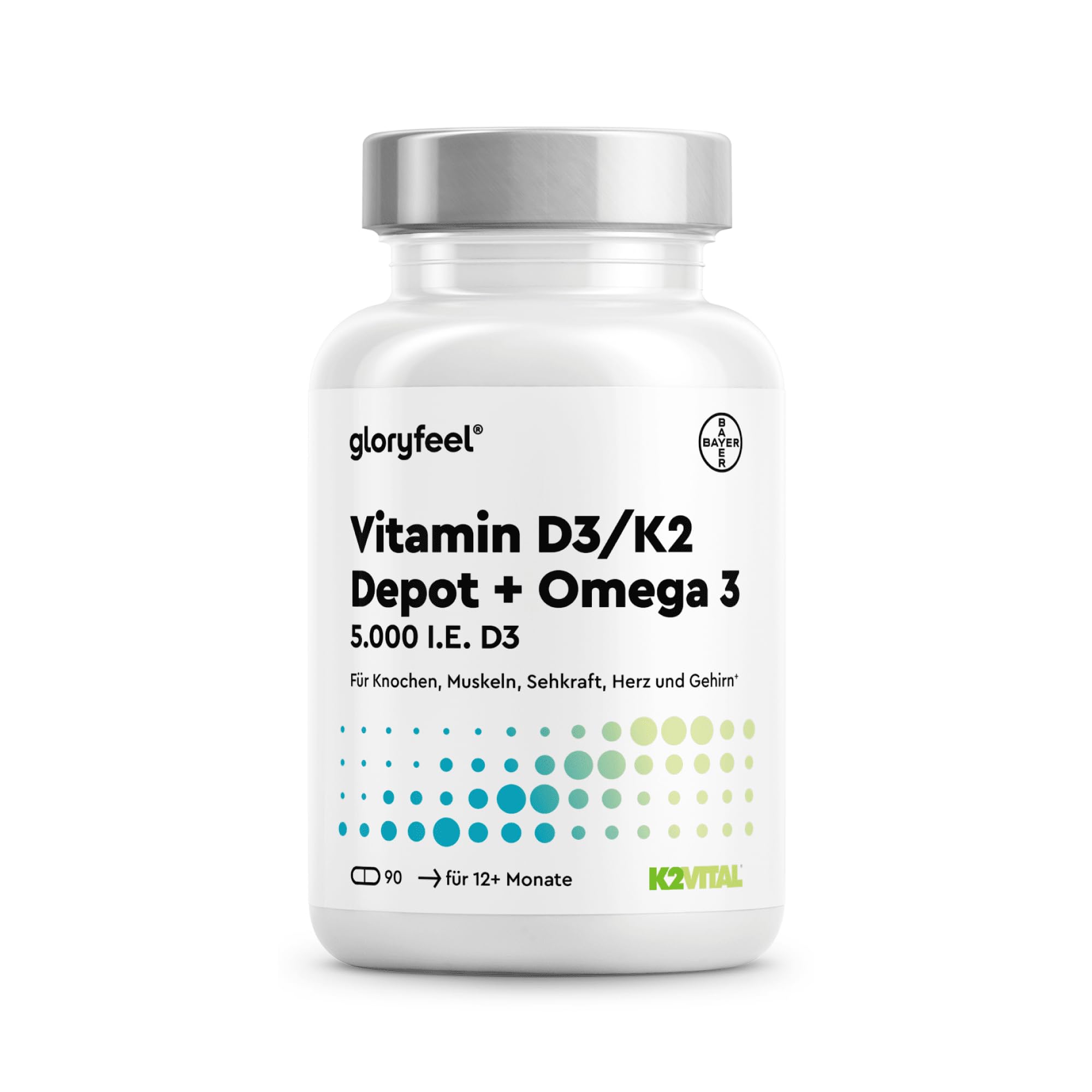 Vitamin D3 K2 & Omega 3-5000 IE - Markenrohstoff K2VITAL® + 1000mg Fischöl Triglyceride Form (DHA + EPA) - 99,7+% All-Trans Vitamin K2 MK7 - Hochdosiert, laborgeprüft in Deutschland entwickelt
