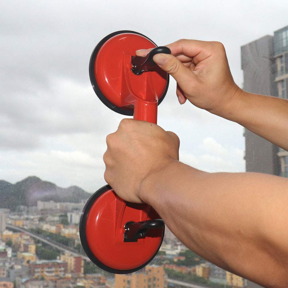 Extractor de Vidrio Con Ventosa de Aluminio,Potente Removedor de Abolladuras Con Elevador de Ventosa Doble Para Mover Vidrios Grandes Espejo de Ventana Fijación de Espacios de Granito