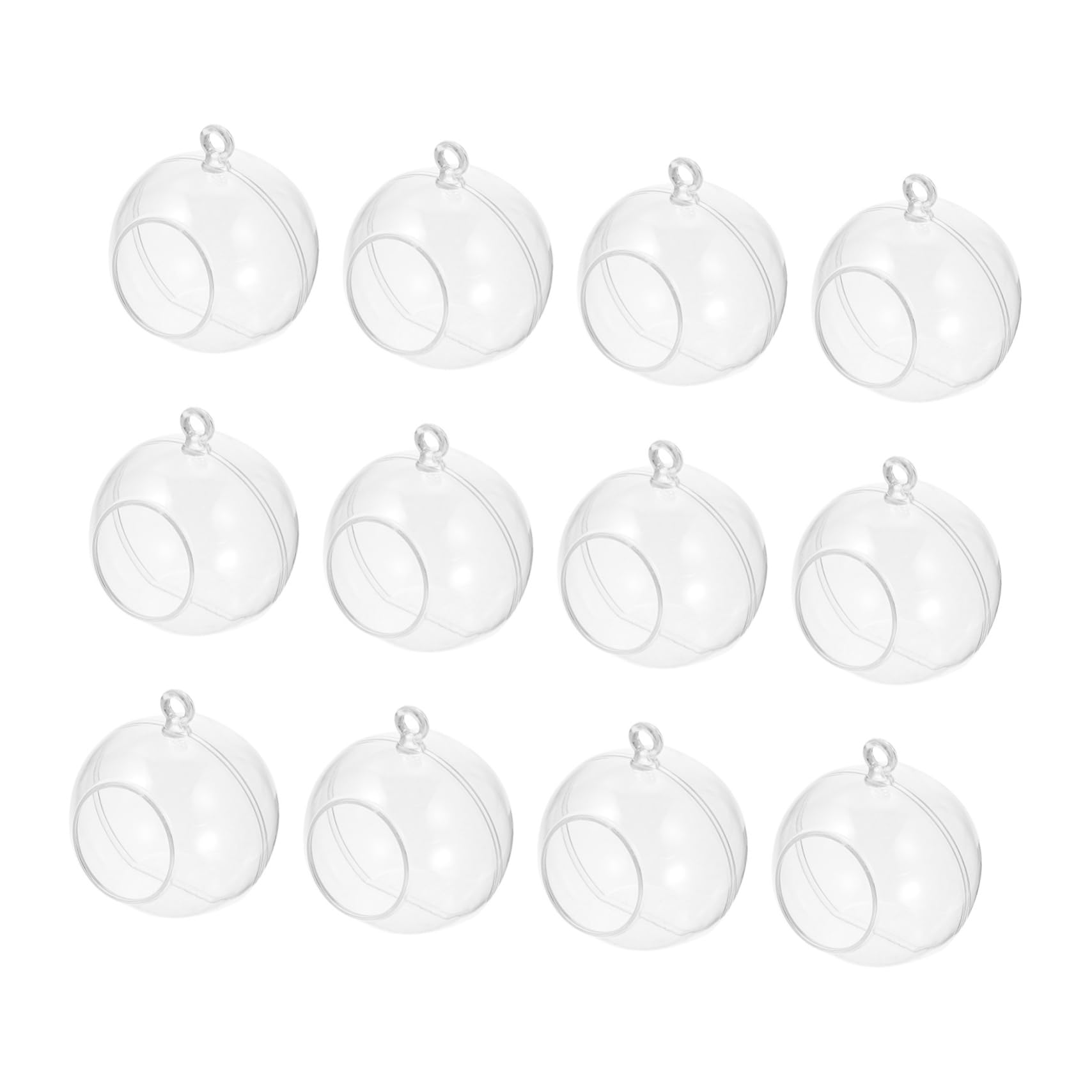 Boules de Noël Transparentes Lot de 12 Sphères Acrylique à Remplir 9cm