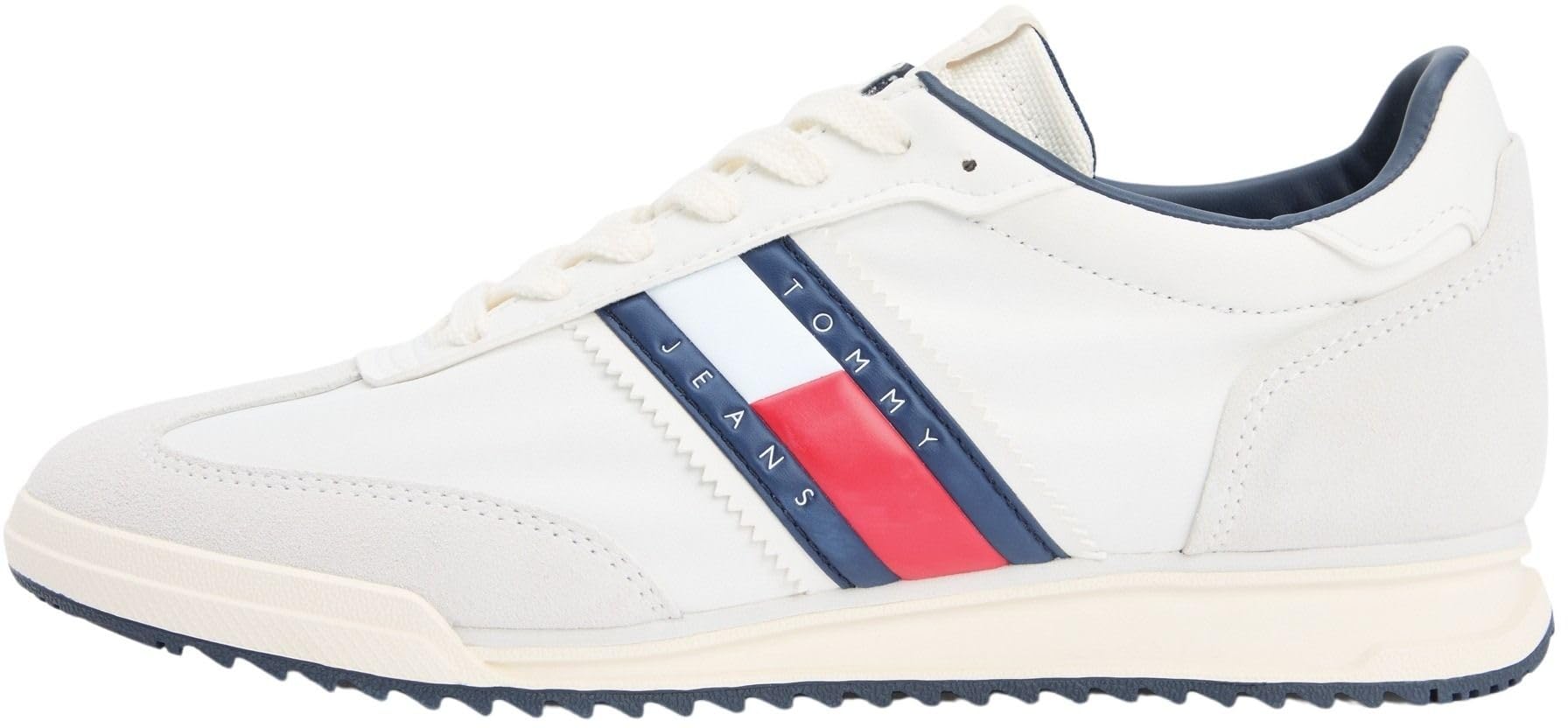 Tommy Jeans Men's TJM Retro Runner Cleated Mix EM0EM01694 Low Top, Blue (RWB), 7 UK