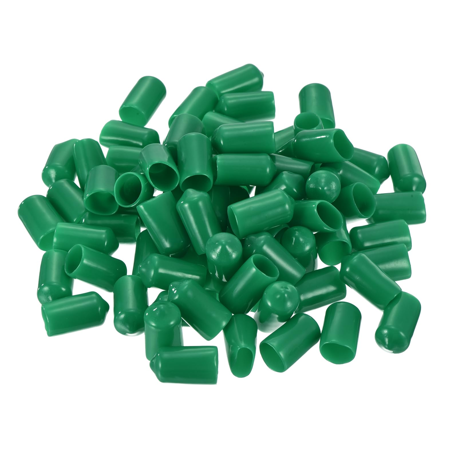 uxcell 100pcs Rubber End Caps 11mm ID Vinyl Cap Cover Screw Protectors Dark Green