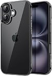 JETech Case for iPhone 16, Anti-Yellowing, Clear | Shockproof Protection, Scratch Resistant Hard PC Back, Durable Transparent TPU Bumper