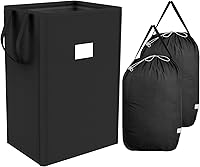 Vista 1 de MCleanPin Cesta de lavandería plegable de 225 litros con bolsas de lavandería, cesta de ropa sucia, cesta de lavandería con asas, cesta plegable