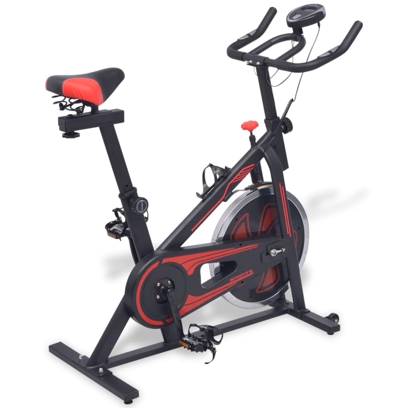 Cyclette Ellittica con Sensori a Impulso Nera e Rossa-Ellittiche,Ellittiche per la casa,Cyclette per Cross Trainer con Sedile,Allenamento Migliorato per Tutto Il Corpo