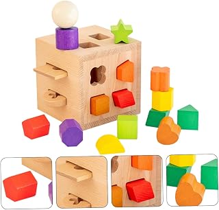 TOYANDONA 1 Conjunto De Brinquedo De Caixa De Inteligência De 17 Buracos Para Crianças Blocos De Construção Para Crianças Brinquedo De Desenvolvimento De Madeira Blocos De Forma Geométrica