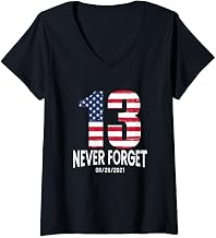 Womens Never Forget 13 Service Members Kabul Afghanistan Airport V-Neck T-Shirt
