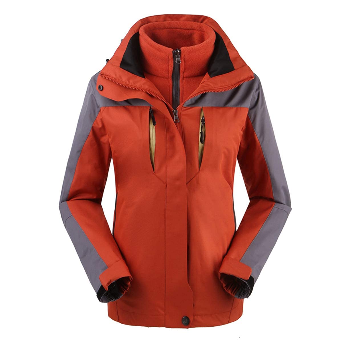 Veste de ski 3-en-1 femmes imperméable et coupe-vent orange XL MU