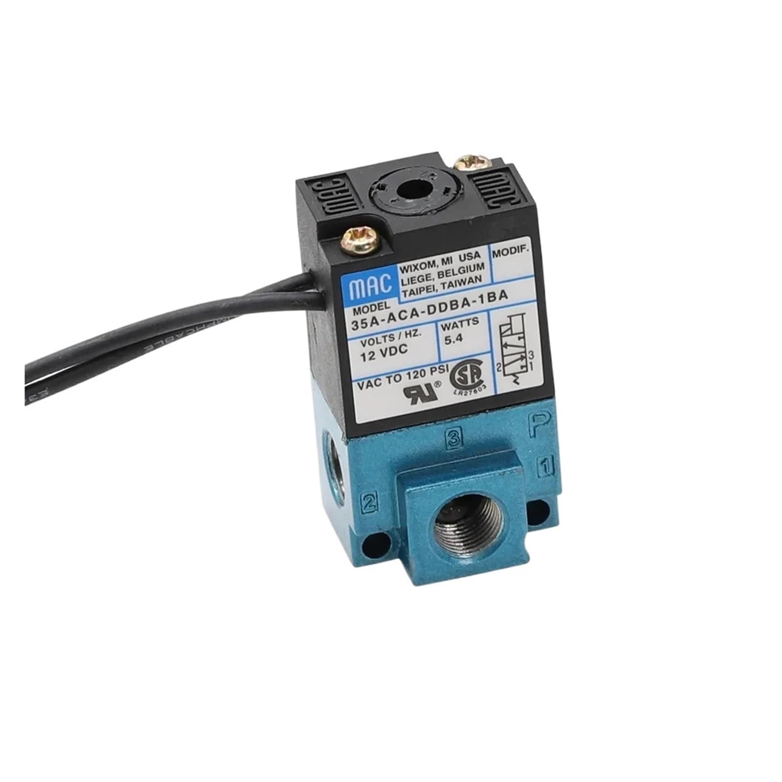 Électrovanne 3 ports DC12V régulatrice de pression silencieuse 35A-ACA-DDBA-1BA