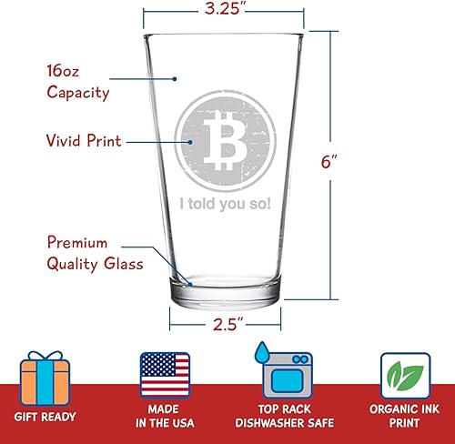 Miniatura 3 de DU VINO BITCOIN I TLD YOU SO - Vaso de cerveza de 16 onzas, regalo divertido para Crypto Trader BTC Bitcoin Investor HODL Cryptocurrency Fanatic,