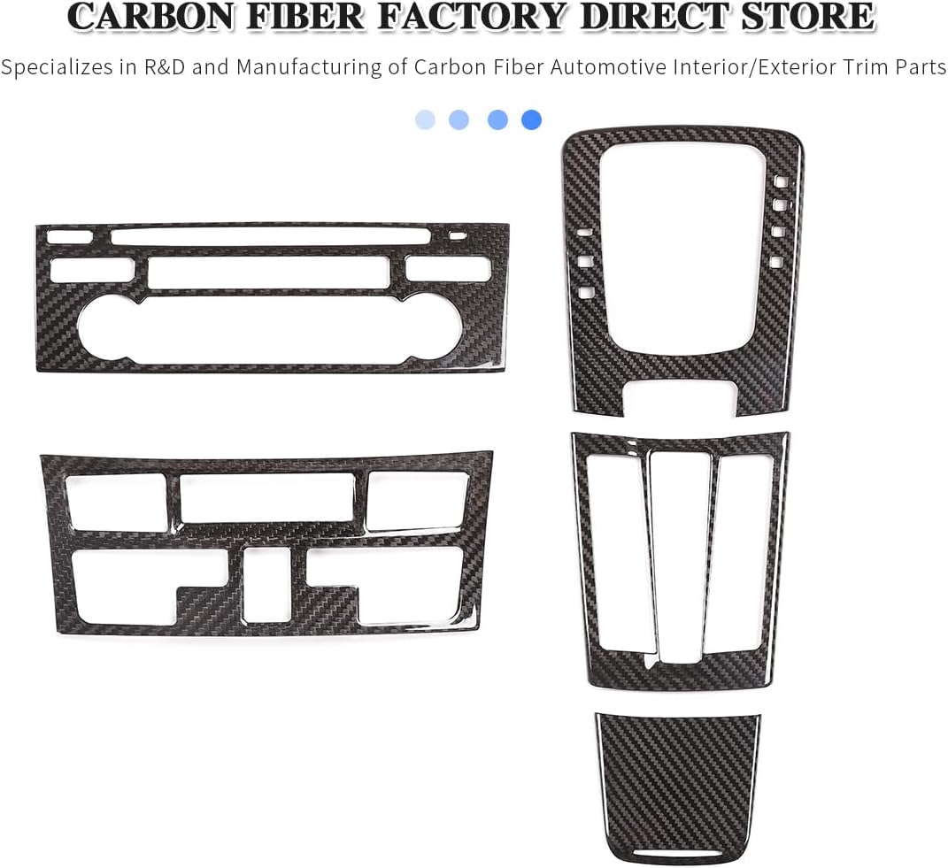 Suitable for 2016 to 2019 Porsche 718 and 2012 to 2018 Porsche 911 car central control panel decorative kit protective cover, Real carbon fiber interior accessories (Black carbon fiber [5-piece])