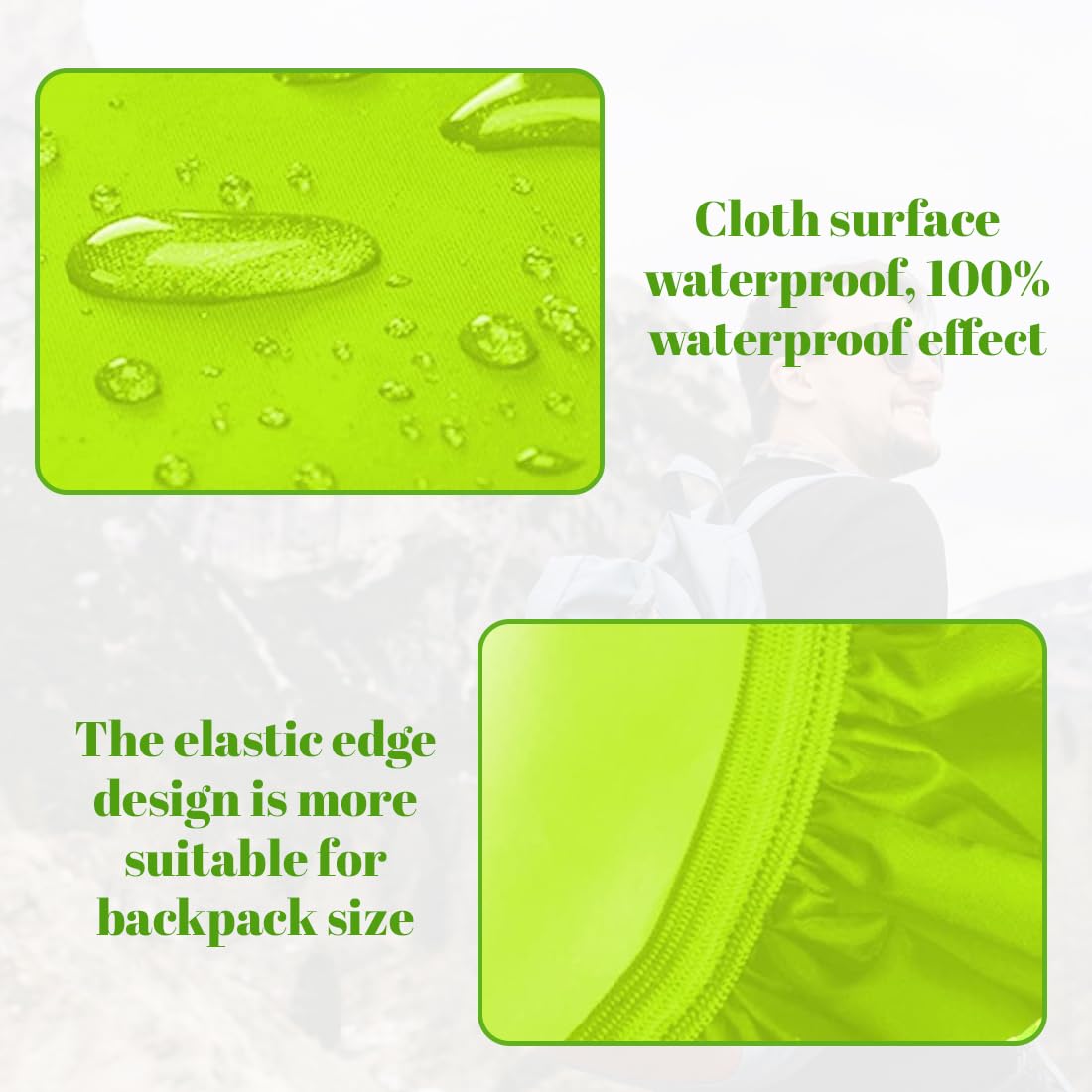 Funda impermeable para mochila con rayas reflectantes, 40 l - 50 l, funda impermeable mochila,mochilas 50 litros, mochilas impermeables, impermeable, para senderismo, camping, viajes, ciclismo