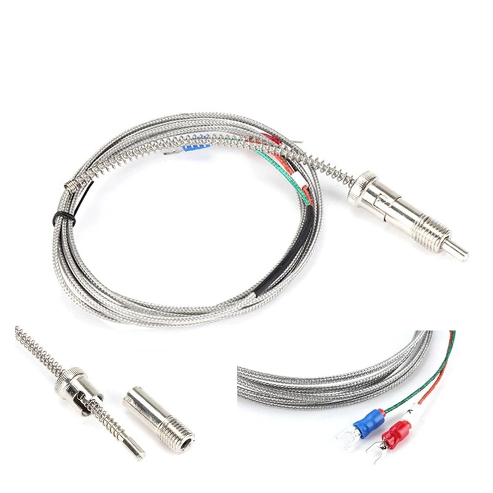 Termopar J M12 con cable blindado contra roturas por vibración