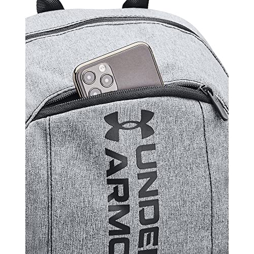 Under Armour unisex Gametime Backpack, Pitch Gray Medium Heather (012)/Leather Brown, One Size Fits All3